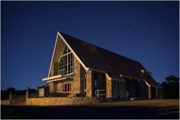 A night shot of St. Columbkille in Jindabyne