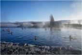 An amazing feeling, swimming in 38º water while surrounded by hotpools, ice and snow