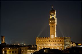 The first night in Florence, from the tower at our Hotel, Torre el Guelfa.